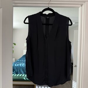 Quince Black 100% Silk Sleeveless Blouse